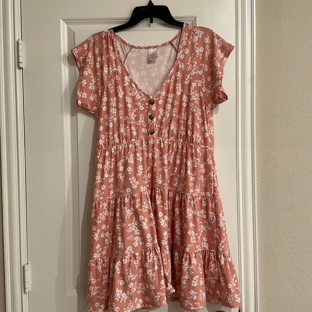 No Boundaries XL pink floral dress
